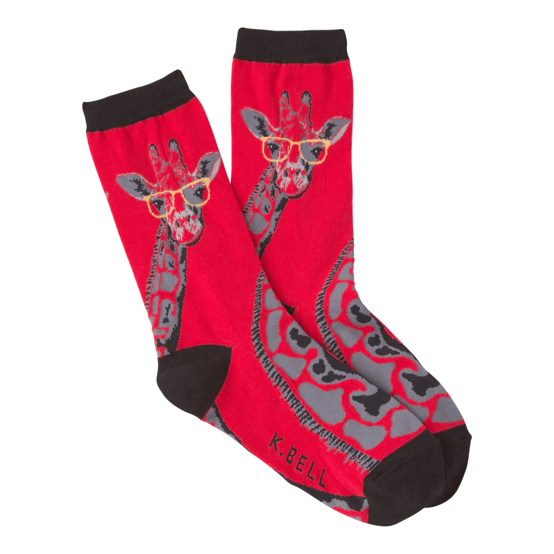 Giraffe With Glasses Women’s Crew Socks