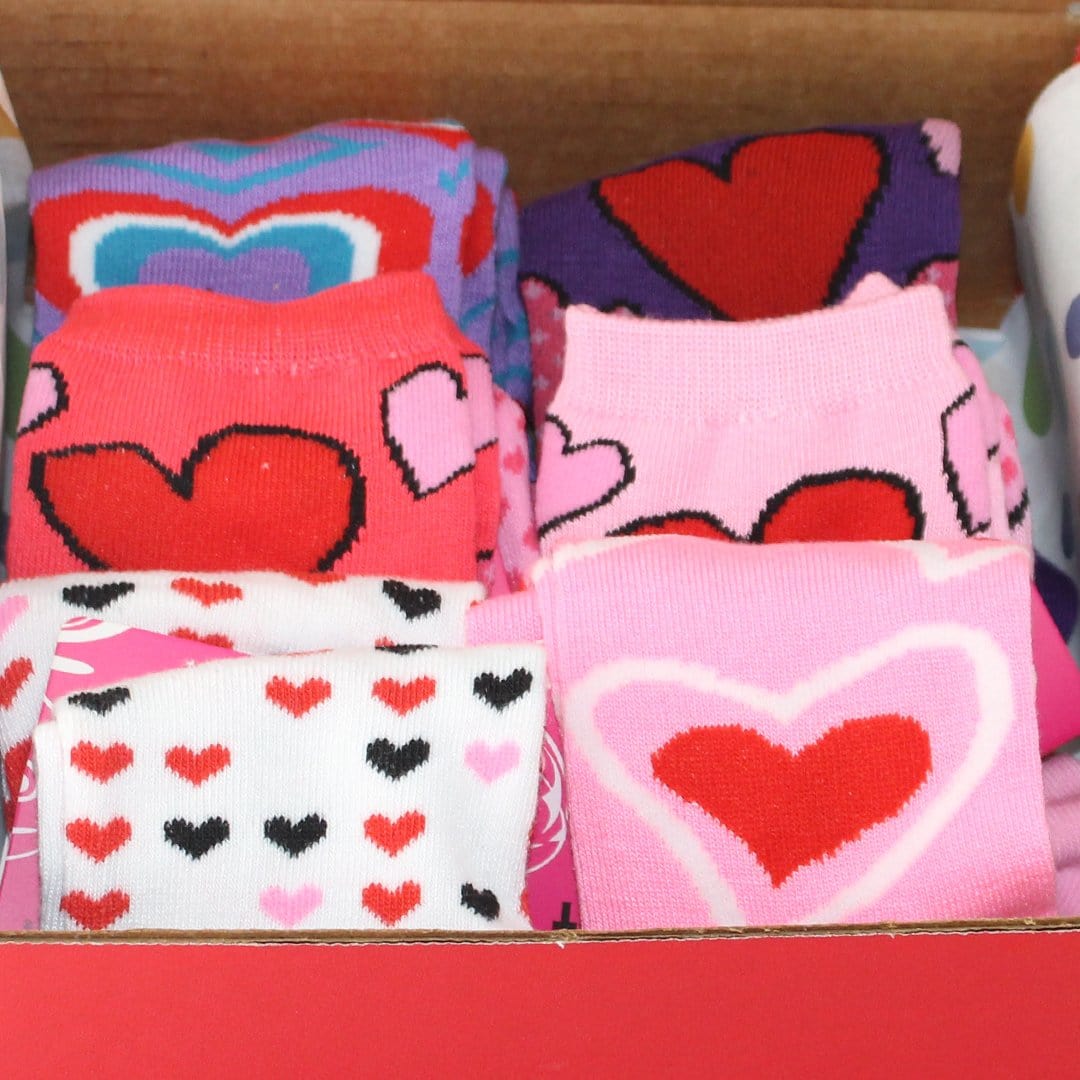 Valentine Fun Box of 6 Socks for Women