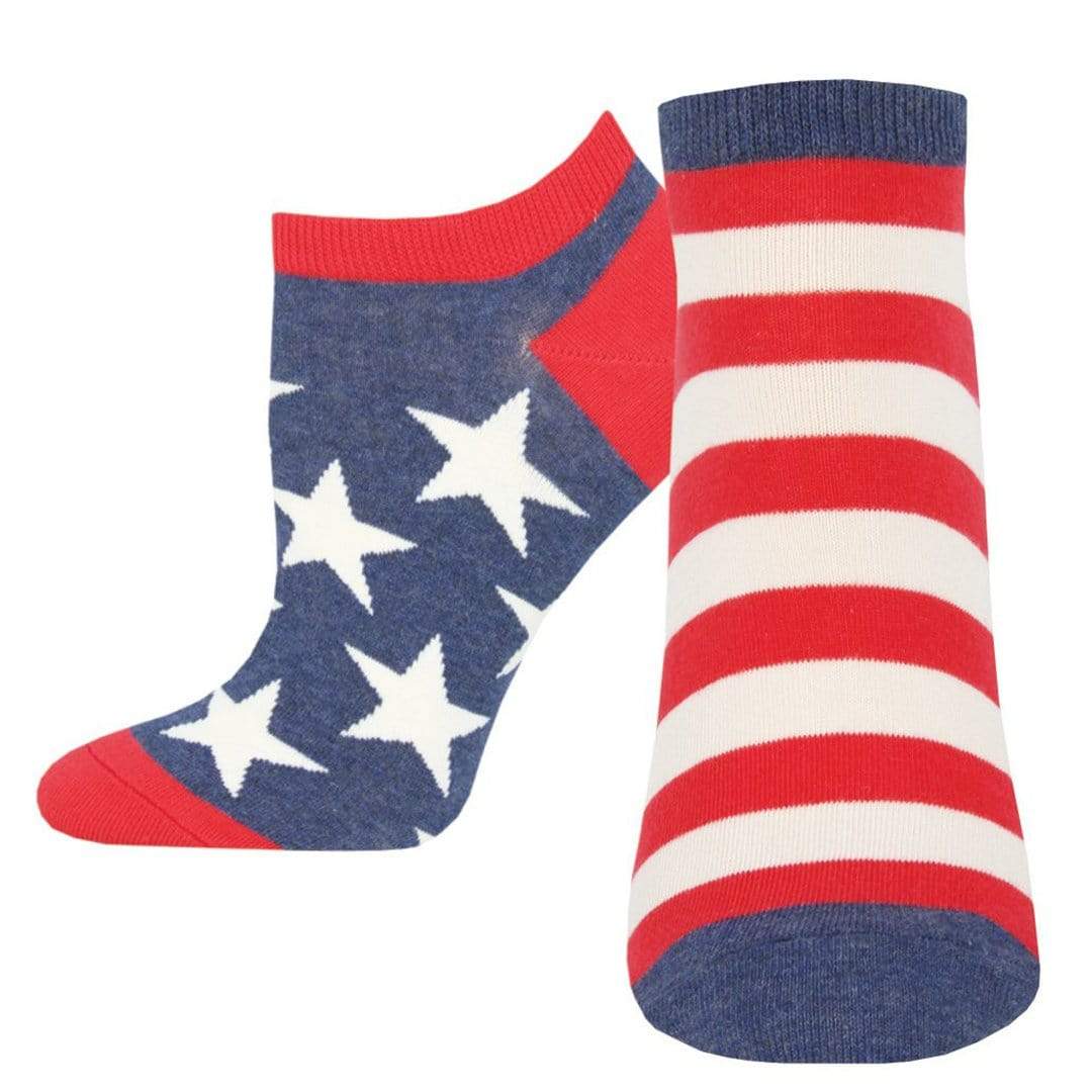 USA Mismatched Flag Socks Men’s Ankle Sock