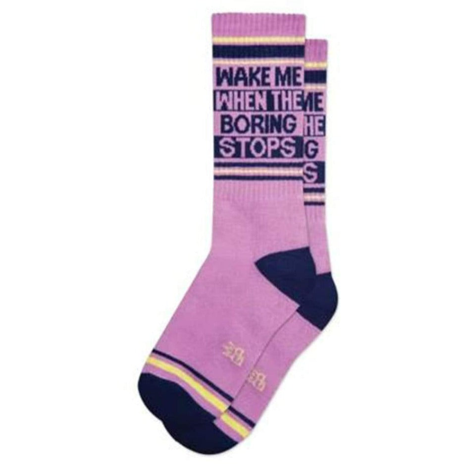 Wake Me When The Boring Stops Unisex Crew Socks