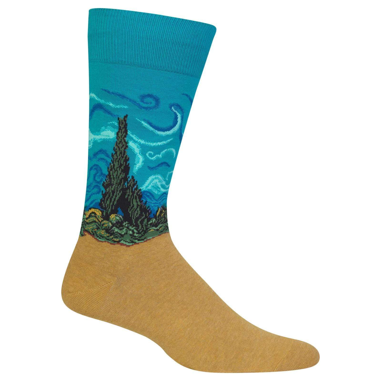 Wheat Field with Cypresses Socks Men’s Crew Sock