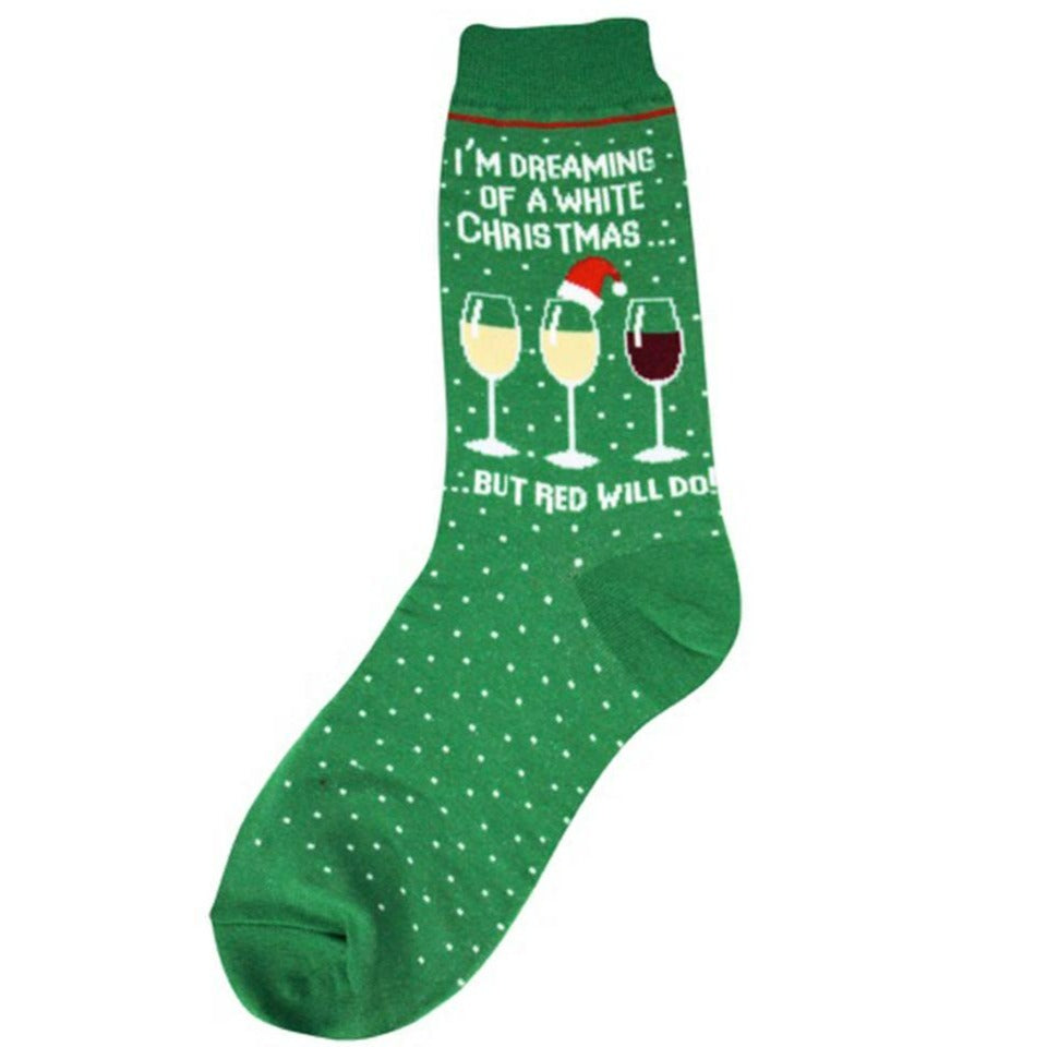 White Christmas Socks Women’s Crew Sock