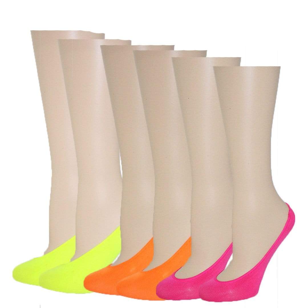 Neon Colorful Liner Socks Pack Women’s No Show Sock